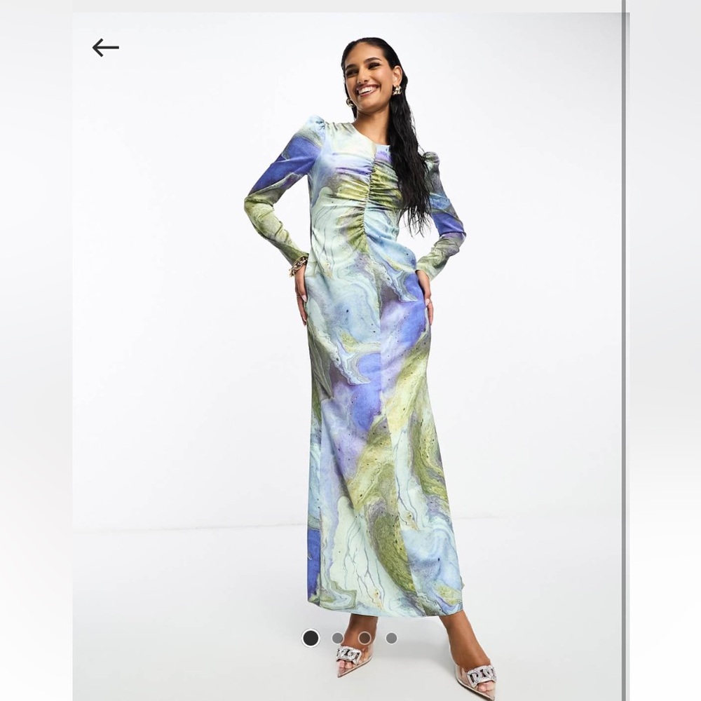 ASOS DESIGN Satin Ruched Maxi Dress